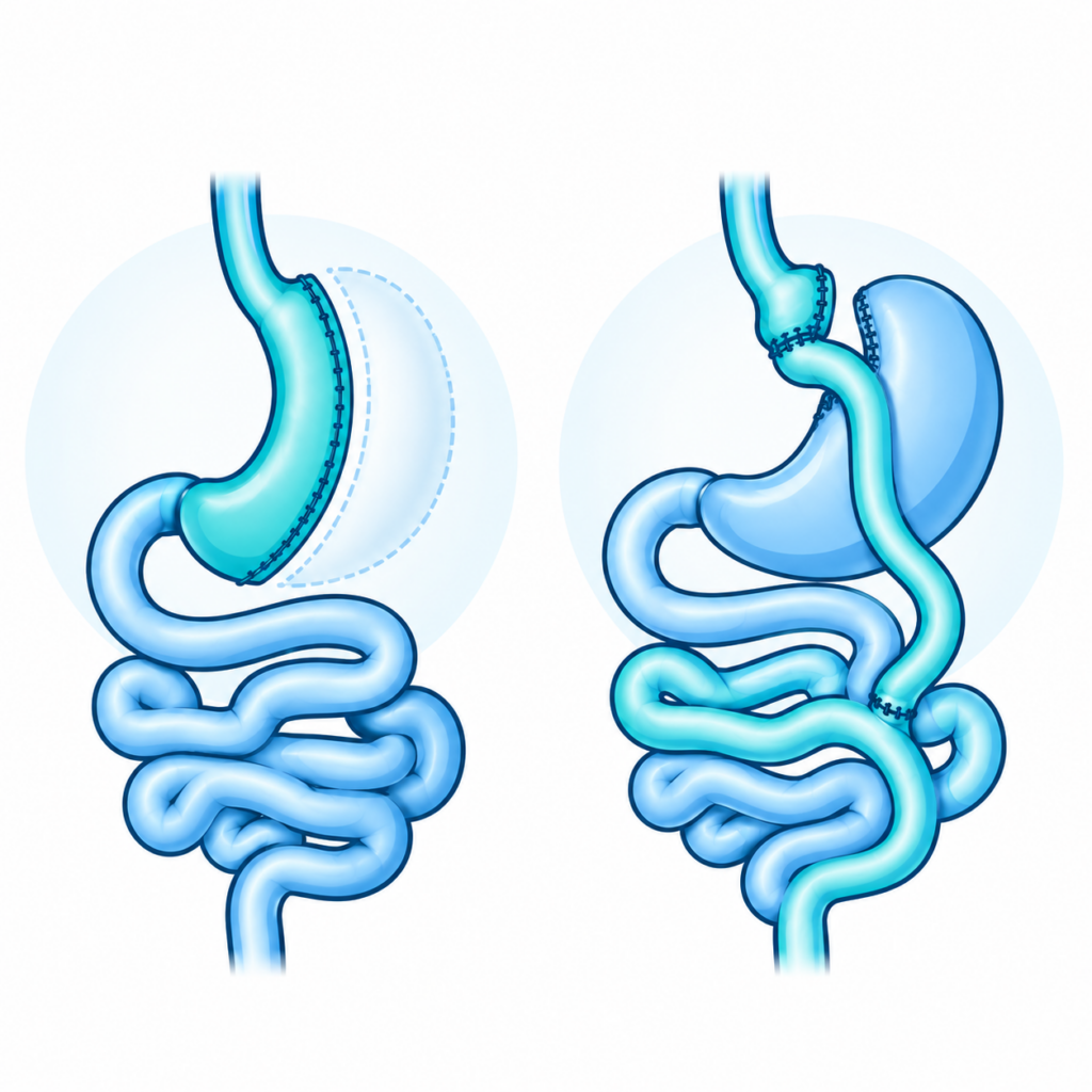 Comparaison anatomique entre la sleeve gastrectomie et le bypass gastrique