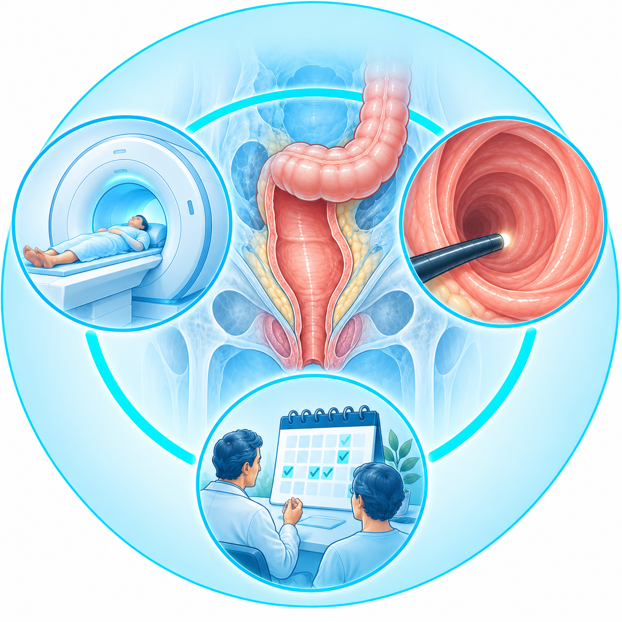 Cancer du rectum Illustration du bilan d