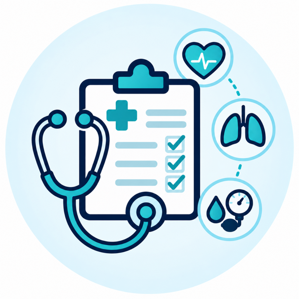 Illustration de l’évaluation de l’état de santé général avant une chirurgie bariatrique