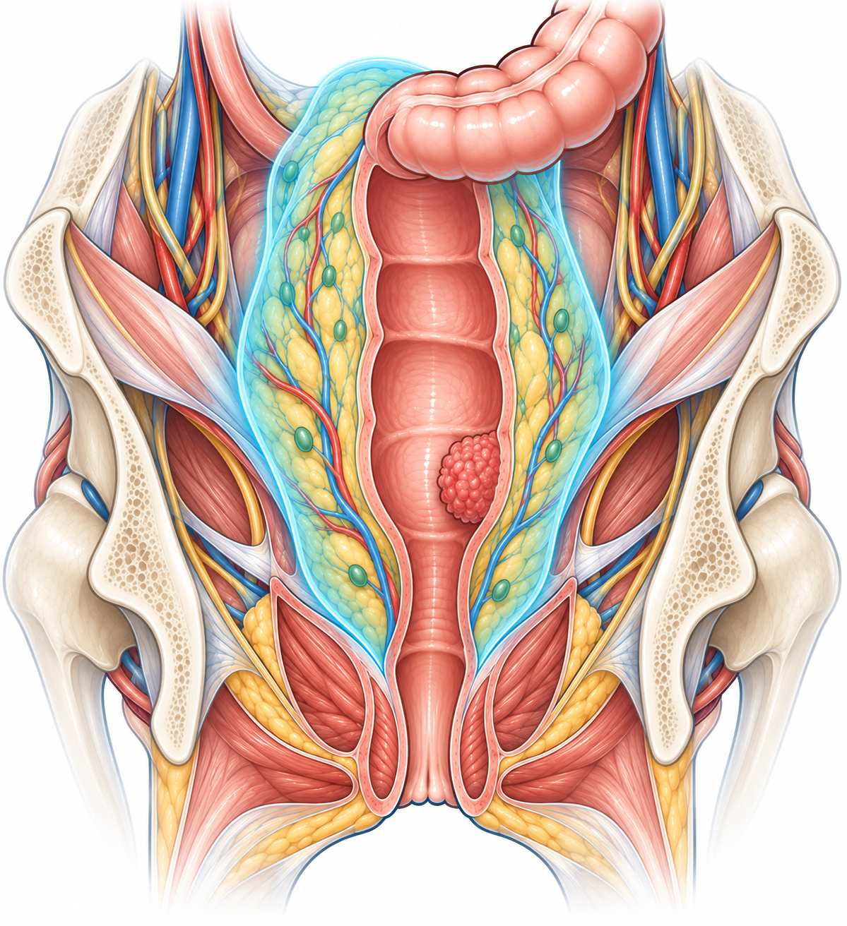Cancer du rectum Illustration du principe de l