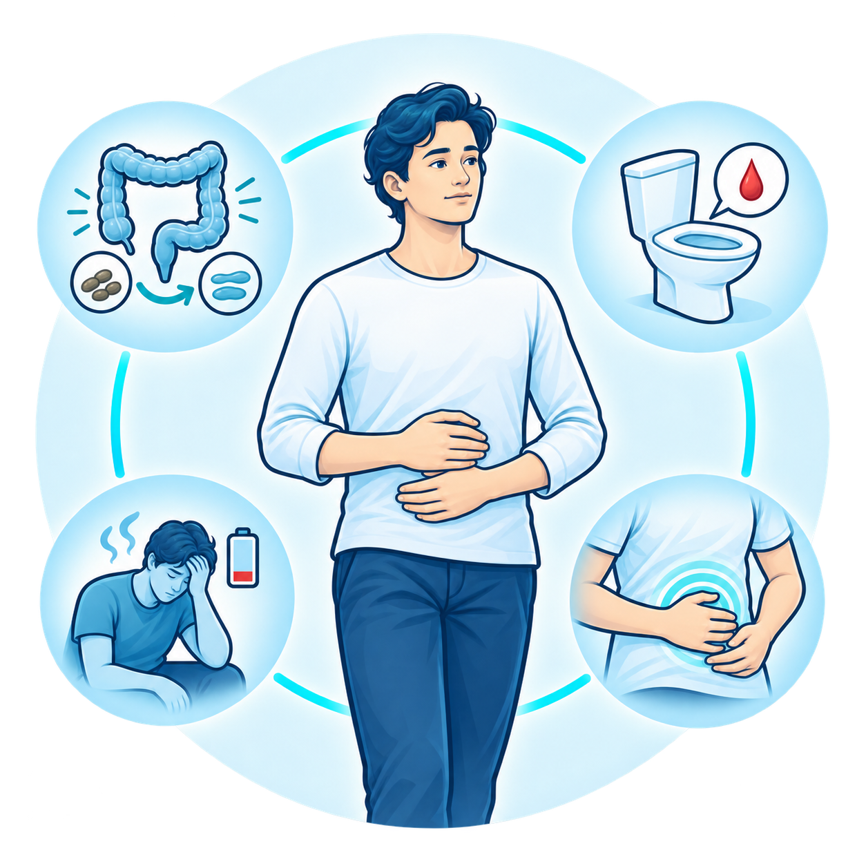 Illustration des symptômes pouvant conduire au diagnostic d